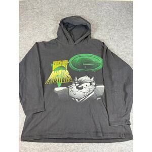 VINTAGE 90s NFL Green Bay Packers Hoodie Men XL Black Tasmanian Devil Sweatshirt